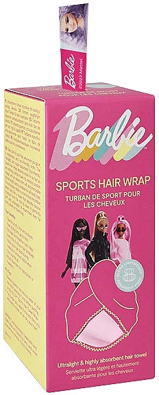 Barbie Hair Towel, pink - Glov Sports Hair Wrap Pink Barbie — photo N2