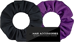 Fragrances, Perfumes, Cosmetics Hair Scrunchies, jersey "Black&Violet" - MAKEUP