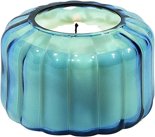 Peppery Indigo Scented Candle - Paddywax Ripple Glass Candle Peppered Indigo — photo N1