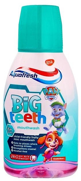 マウスウォッシュ、フルーティーミント味 - Aquafresh Big Teeth 6+ Years Fruity Mint Flavour — photo N2