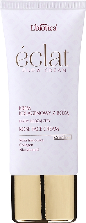 Collagen & French Rose Face Cream - L'biotica Eclat Glow Cream — photo N2