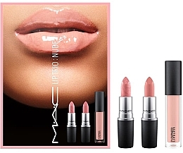 Fragrances, Perfumes, Cosmetics Set - M.A.C. Nude Lip Trio (lipgloss/3.1ml + lipstick/2x3g)