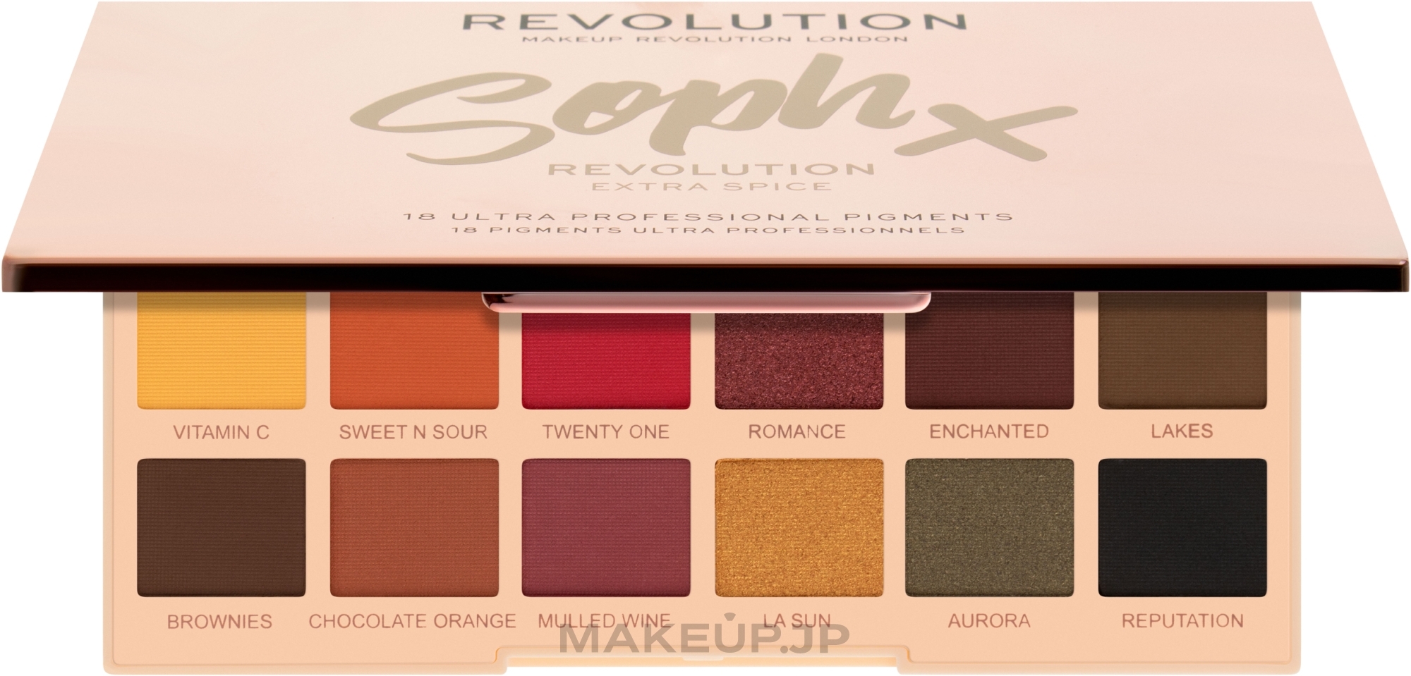 Eyeshadow Palette - Makeup Revolution X Soph Extra Spice Eyeshadow Palette — photo 18 x 0.8 g