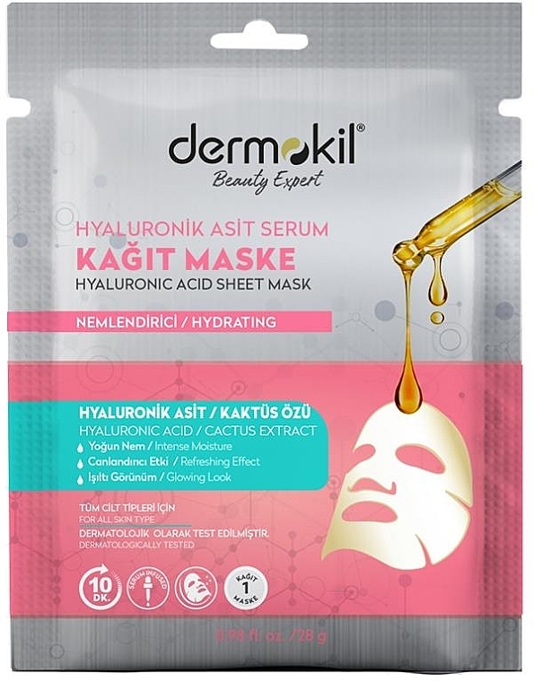 Serum Sheet Mask with Clay & Hyaluronic Acid - Dermokil Hyaluronic Acid Serum & Clay Sheet Mask — photo N1