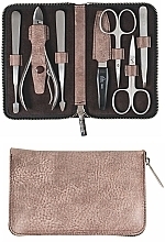 Fragrances, Perfumes, Cosmetics Manicure Set, 7 tools, 'Deep Desert' - Erbe Solingen Zipper Case Range