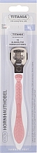 Stainless Steel Callus Razor with Rubberized Plastic Handle, pink - Titania — photo N1