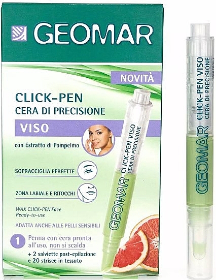 Face Depilation Wax Pen with Grapefruit Extract - Geomar Depilatory Wax Click Pen — photo N1