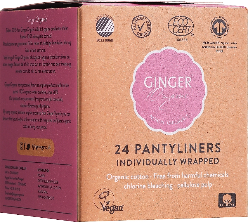 Pantyliners, 24 pcs - Ginger Organic — photo N1