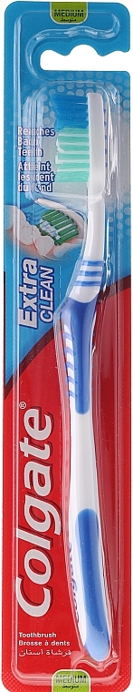 Toothbrush Medium Hard "Extra Clean", blue - Colgate Extra Clean Medium — photo N2