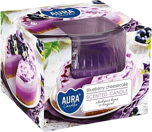 Scented Candle in Rounded Glass 'Blueberry Cheesecake' - Bispol Scented Candle Blueberry Cheesecake — photo N1