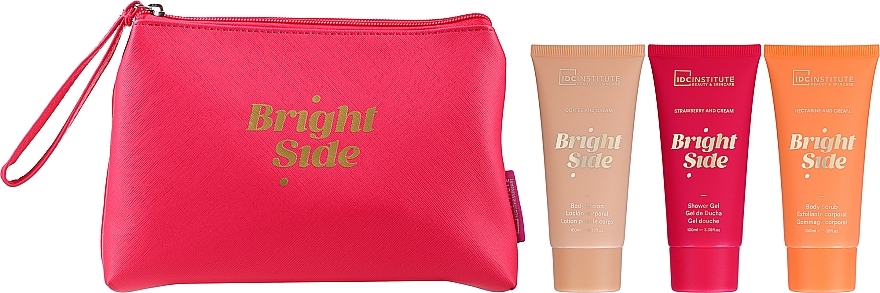 Set - IDC Institute Bright Side Bath Gift Set (b/wash/100ml + b/scrub/100ml + b/lot/100ml + bag/1pcs) — photo N2