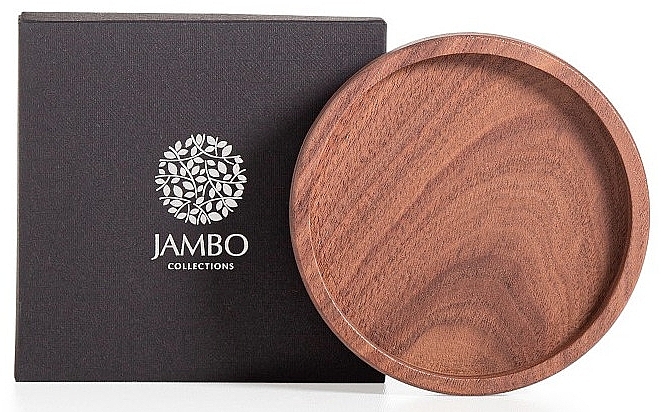 Wooden Candle Holder, S size, 135 mm - Jambo Collections Walnut Candle Plate — photo N1