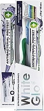 Fragrances, Perfumes, Cosmetics Set with Green Toothbrush - White Glo Antibacterial Protect Set (t/paste/100ml + t/brush/1pc)