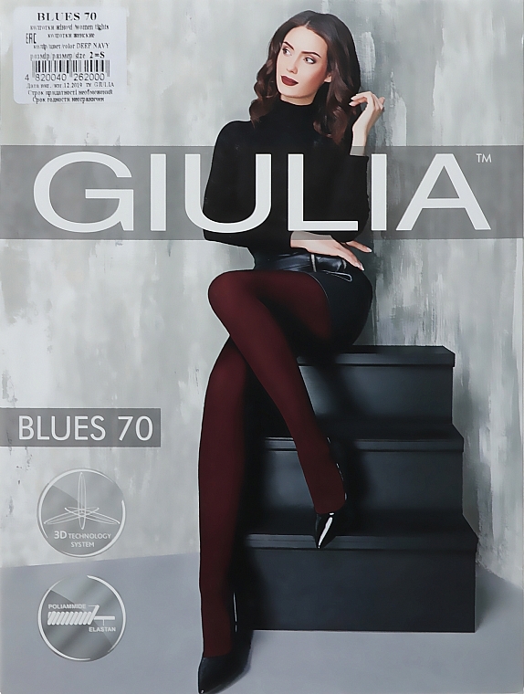 Tights "Blues 3D" 70 Den, deep navy - Giulia — photo N1