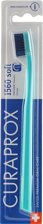 Toothbrush "Soft", CS 1560, turquoise with blue bristles - Curaprox — photo N1