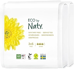 Sanitary Pads, 10 pcs - Eco by Naty Super Travel Pack Pads — photo N1