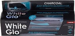 Set "Fresh Breath" with black-light blue toothbrush - White Glo Charcoal Bad Breath Eliminator (t/paste/100ml + t/brush/1) — photo N1