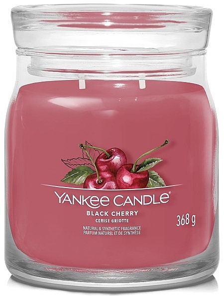 Scented Candle in Jar 'Black Cherry', 2 wicks - Yankee Candle Singnature — photo N1