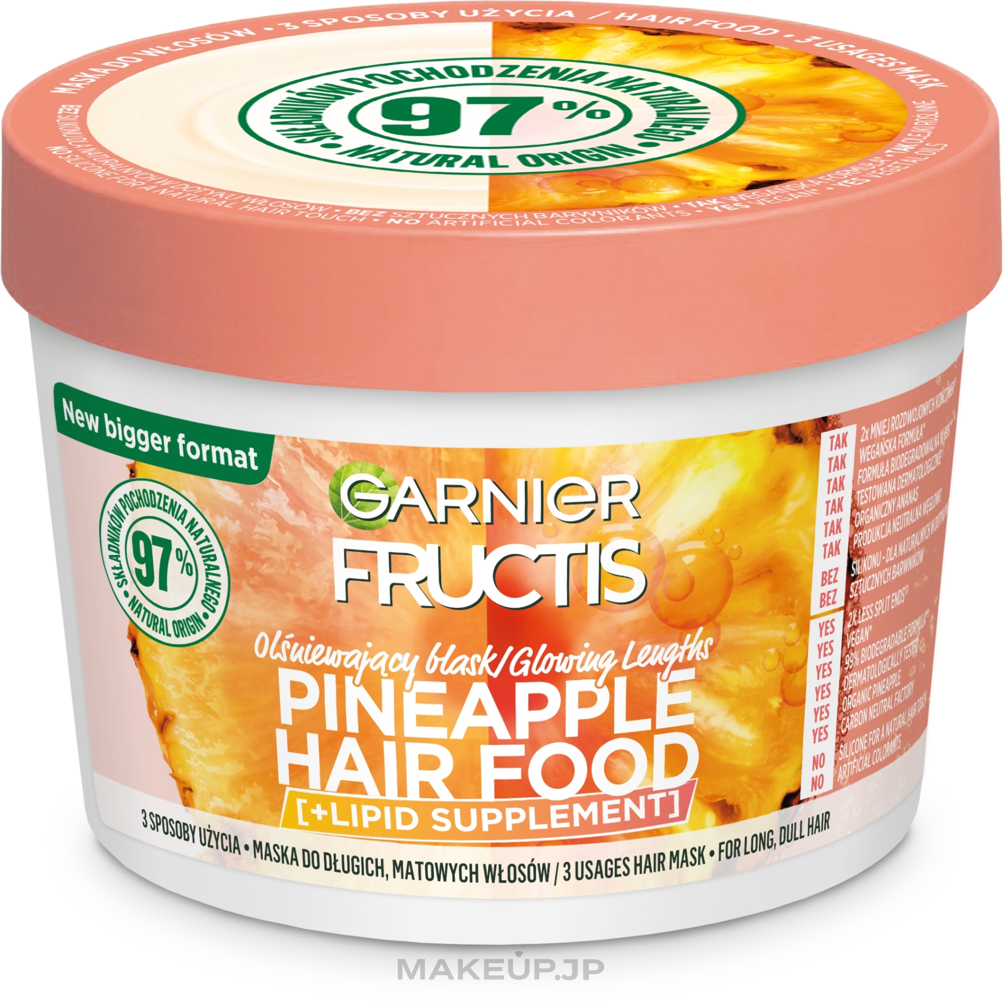Pineapple Mask for Long & Dull Hair - Garnier Fructis Hair Food Pineapple — photo 400 ml
