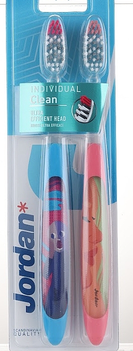 Soft Toothbrush, girl + blue and red - Jordan Individual Clean Soft — photo N1