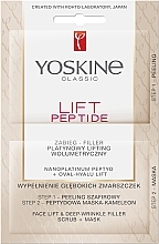 Fragrances, Perfumes, Cosmetics 2-Step Lifting Procedure - Yoskine Lift Peptide Face Lift and Deep Wrinkle Filler Face Scrub + Mask