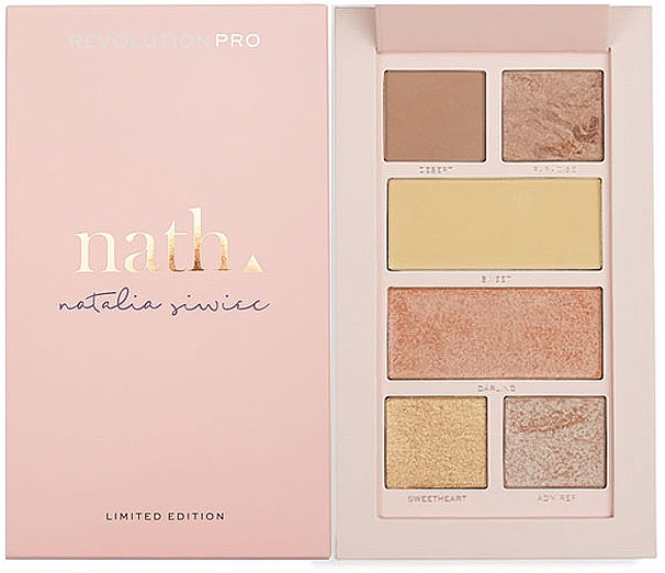 Face Makeup Palette - Makeup Revolution Pro X Nath Highlight & Contour Palette — photo N2