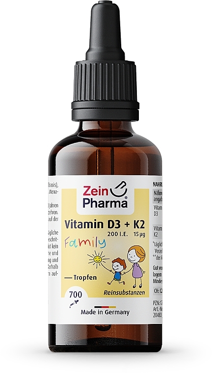 Vitamin D3 + K2 Dietary Supplement Drops - ZeinPharma Vitamin D3 + K2 Family Drops — photo N2