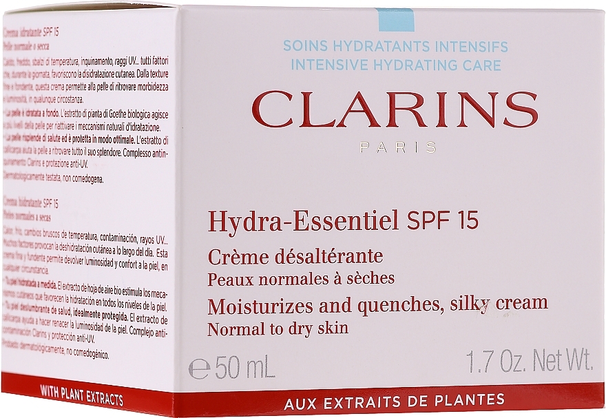 Normal to Dry Skin Moisturizing Cream - Clarins Hydra-Essentiel Silky Cream SPF 15 Normal to Dry Skin — photo N1