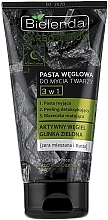 Fragrances, Perfumes, Cosmetics Charcoal Face Wash Paste 3 in 1 - Bielenda Carbo Detox Paste