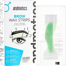 Set for Eyebrows Correction - Andmetics Brow Wax Strips Men (strips/4x2pc + strips/4x2pc + wipes/4pc) — photo N1