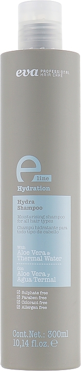 Moisturizing Shampoo for All Hair Types - Eva Professional E-line Hydration Shampoo — photo N1