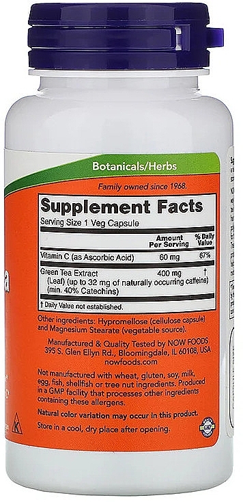 Green Tea Extract, 400 mg - Now Foods — photo N2