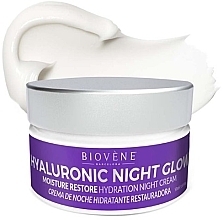 Moisturising Night Face Cream - Biovene Hyaluronic Night Glow Moisture Restore Hydration Night Cream — photo N1