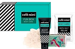 Fragrances, Perfumes, Cosmetics Set - Cafe Mimi Fun Box (b/cr/150ml + soap/100ml + salt/100g + sponge)