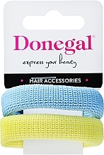 Fragrances, Perfumes, Cosmetics Hair Ties 2 pcs, FA-5681, blue + yellow - Donegal