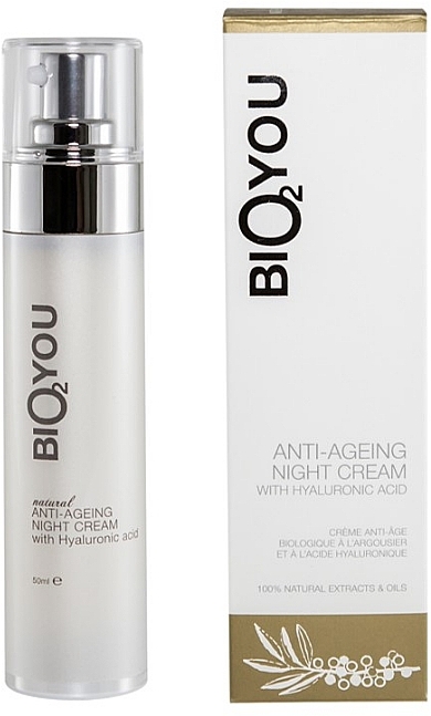 Anti-Aging Night Face Cream with Hyaluronic Acid - Bio2You Natural Anti-Ageing Night Cream With Hyaluronic Acid — photo N1