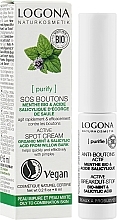 Antibacterial Spot BIO Cream "Mint & Willow Bark Salicylic Acid" - Logona Sos Boutons Active Spot Cream — photo N1