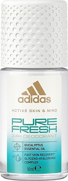 Roll-On Antiperspirant Deodorant for Women - Adidas Active Skin & Mind Pure Fresh Deodorant Roll-On — photo N1