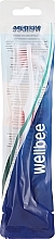 Toothbrush, medium, white and red - Wellbee — photo N2