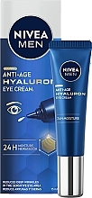 Fragrances, Perfumes, Cosmetics Anti-Aging Eye Cream - Nivea Men Anti-Age Hyaluron Eye Cream