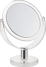 Fragrances, Perfumes, Cosmetics Double-Sided Stand Mirror, round, translucent, 3x magnification, 14 cm - Beauty LUXURY