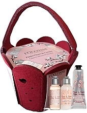 Fragrances, Perfumes, Cosmetics Set - L'Occitane Cherry Blossom Basket 2023 (sh/gel/35ml + b/lot/35ml + h/cr/30ml)