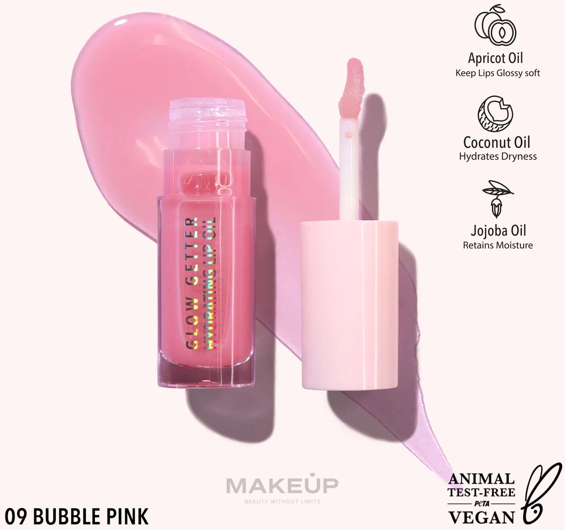 Moisturising Lip Oil - Moira Glow Getter Hydrating Lip Oil  — photo 009 - Bubble Pink