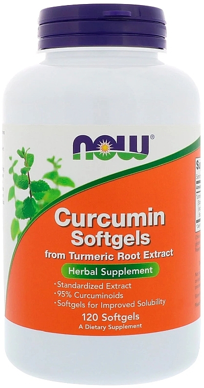Curcumin Dietary Supplement, 120 softgels - Now Foods Curcumin — photo N1