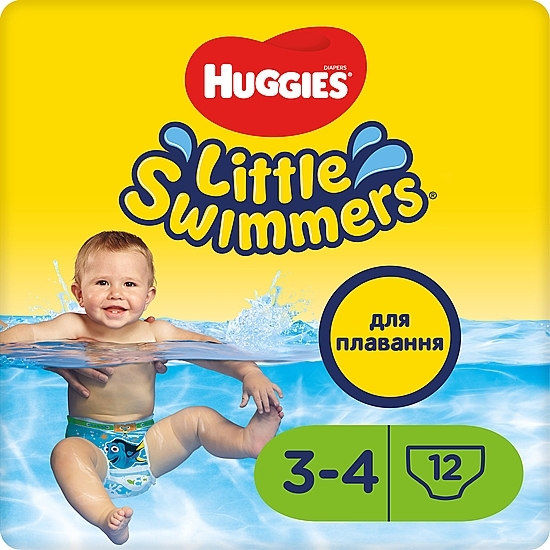 Little Swimmer Disney Finding Dory Diapers, 7-15 kg, 12 szt. - Huggies — photo N1