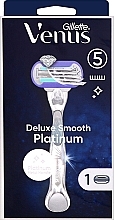 Fragrances, Perfumes, Cosmetics Razor with 1 Replaceable Cassette - Gillette Venus Deluxe Smooth Platinum