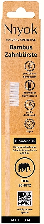 Bamboo Toothbrush 'Animal Protection' - Niyok Adult Toothbrush Choosebrush — photo N1