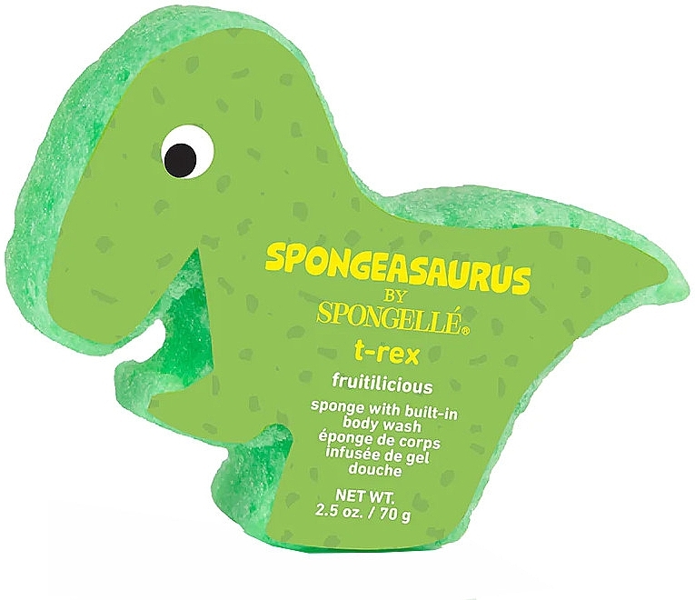 Reusable Foaming Bath Sponge for Kids 'T-Rex' - Spongelle Spongeasaurus T-Rex Body Wash Infused Buffer — photo N2