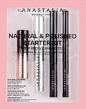 Fragrances, Perfumes, Cosmetics Anastasia Beverly Hills Natural&Polished Starter Kit Ebony (masc/2.5 ml + brow/gel/2.5 ml + pencil/0.1g + pencil/0.03 g) - Set