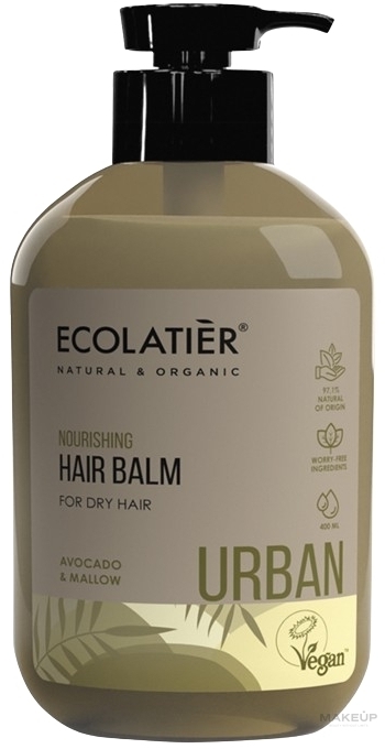 Avocado & Mallow Nourishing Balm - Ecolatier Urban Hair Balm — photo 400 ml